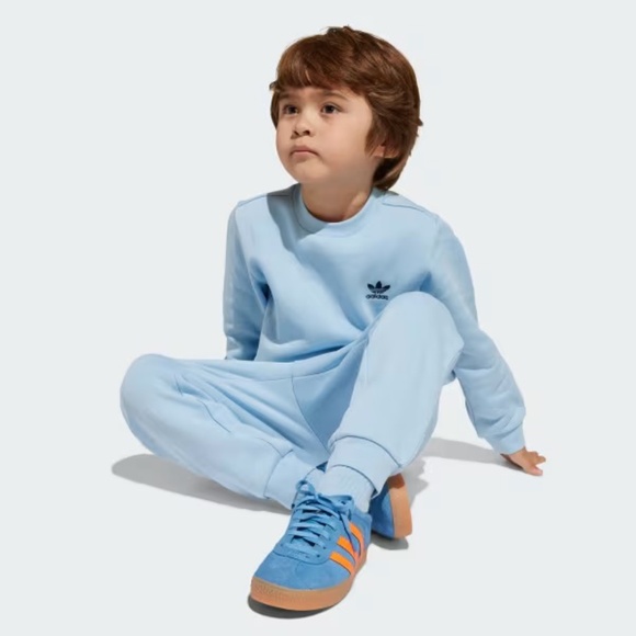 Adidas original kids light blue crew matching set - Picture 6 of 6